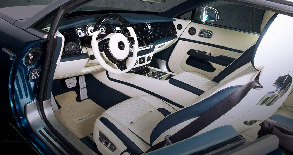 Тюнинг Mansory для Rolls-Royce Wraith 2015 2014 2013. Обвес, диски, выхлопная система, интерьер